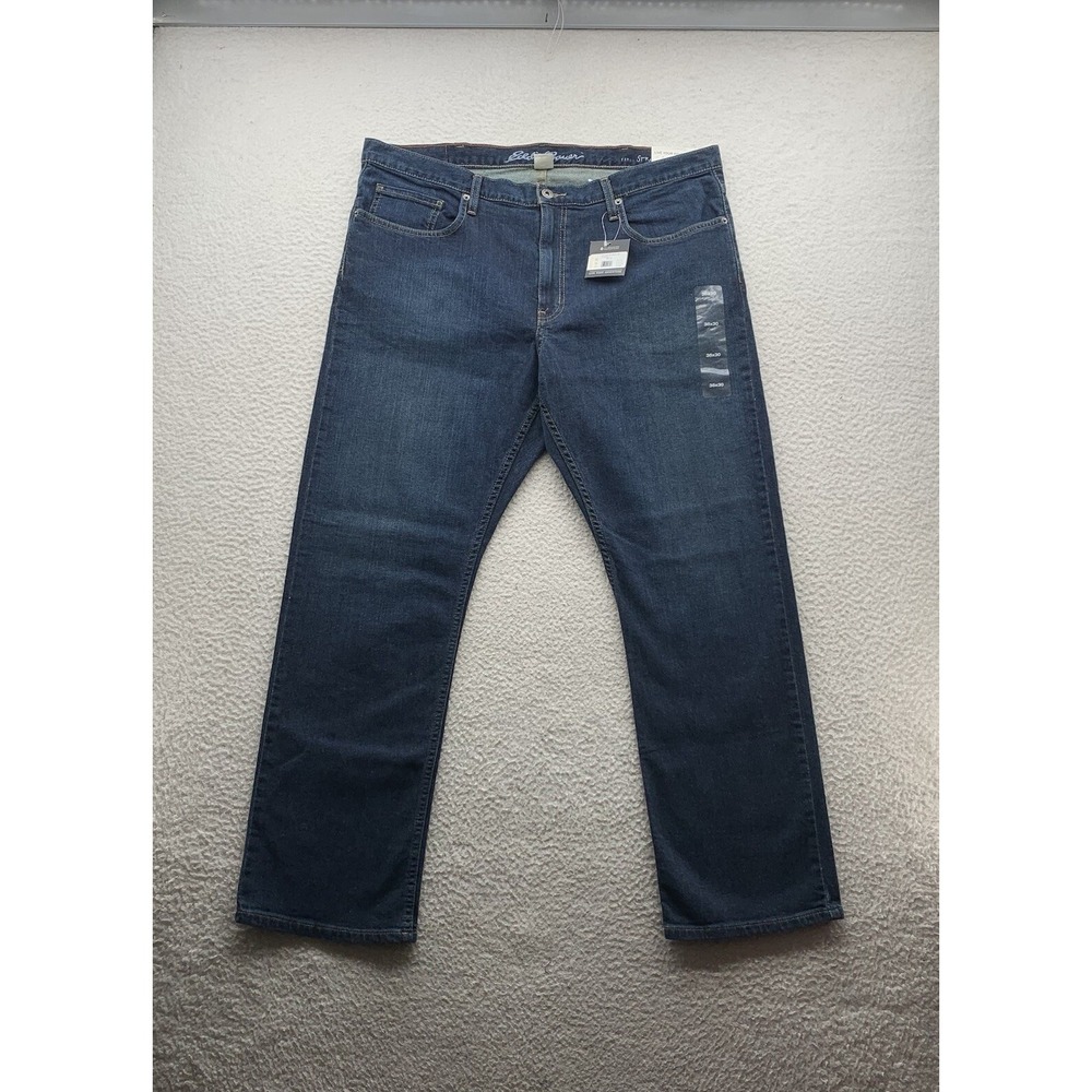 Eddie Bauer Jeans Mens 40x30 (Tag 38x30) Blue River Rock Field Flex Straight Leg